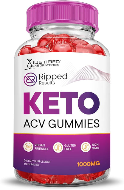 Ripped Results Keto ACV Gummies Advanced Formula 1000MG Ripped Results Keto Gummies Apple Cider Vinegar Formulated with Pomegranate Beet Juice Powder B12 Vegan Non GMO 60 Gummys