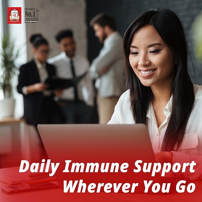 CheongKwanJang Korean Red Ginseng Extract Capsules Gold Panax Ginseng Root Powder Focus Pills for Men & Women, Natural Energy, Circulation, Immune, Brain Booster - 100 Capsules