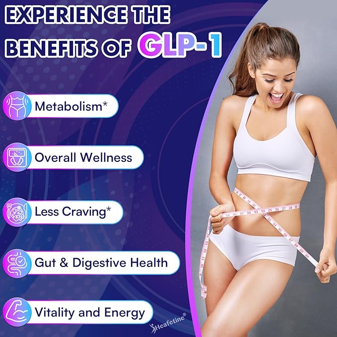 GLP-1 Supplement Support, with Naturally GLP-1 Supplement Probiotic, Hops & Green Tea Extract, GLP 1 Supplement for Gut, Energy, GLP-1 Levels & Overall Health - 120 Capsules