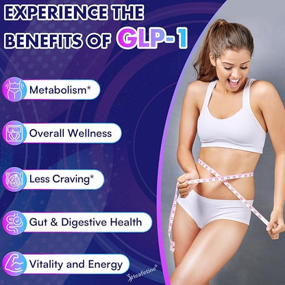 GLP-1 Supplement Support, with Naturally GLP-1 Supplement Probiotic, Hops & Green Tea Extract, GLP 1 Supplement for Gut, Energy, GLP-1 Levels & Overall Health - 120 Capsules