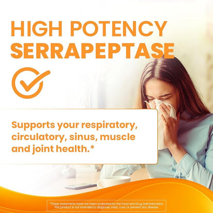 Doctor's Best High Potency Serrapeptase, Supports Healthy Sinuses and a Healthy Immune System, Non-GMO, Gluten Free, Vegan, 120, 000 SPU, 270 Veggie Caps