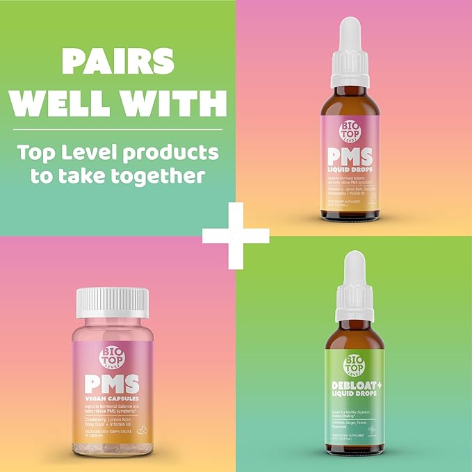 PMS Support Supplement for Women & PMS Relief, Hormone Balance & Menstrual Period Relief for Cramps, Bloating & Mood Swings with Chasteberry, Vitamin B6, Lemon Balm, Dong Quai, 30 Count