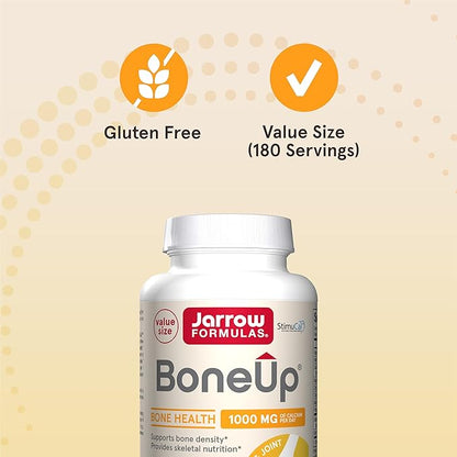 Jarrow Formulas BoneUp for Bone Density and Skeletal Nutrition, Includes Vitamin D3, K2 (as MK-7) and Calcium, 360 Capsules, Up to a 60 Day Supply