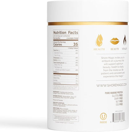 Premium Marine Collagen Powder with Type I II III and IV Hydrolyzed Peptides for Women Men Sustainably Sourced Wild Fish Unflavored Certified Halal Kosher - 4 Month Supply (Price 3 Months)