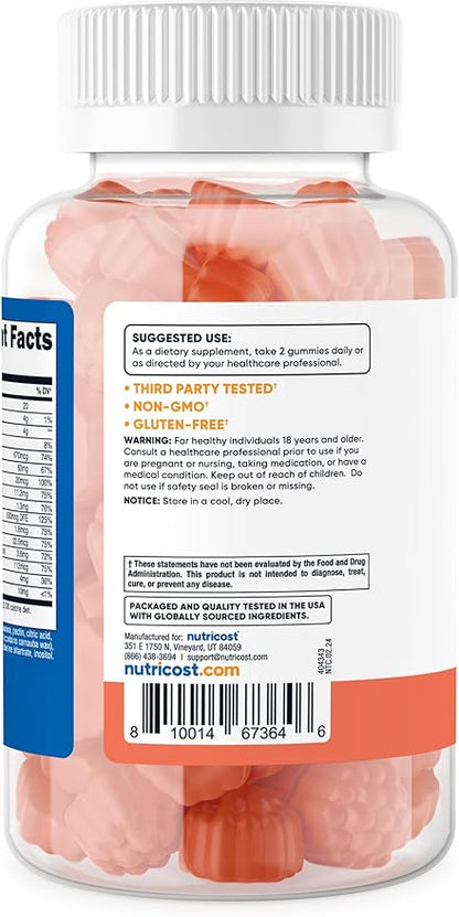 Nutricost Multivitamin Gummies 180 Gummies (Mixed Berry Flavored Gummies) - 90 Serv, Gluten Free, Non-GMO, and Vegetarian Friendly