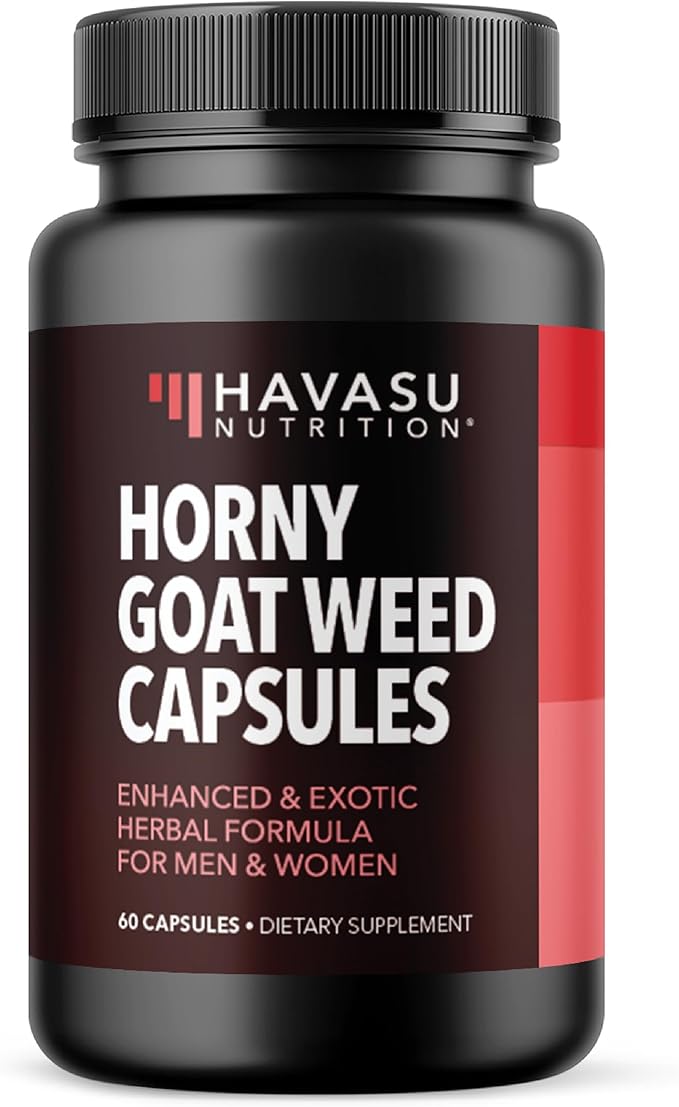 Horny Goat Weed for Men and Women - Extra Strength Performance Support with Maca Root Extract & Tongkat Ali & Muira Puama - Power, Performance and Energy Support - 1 Month Supply Herbal Supplement