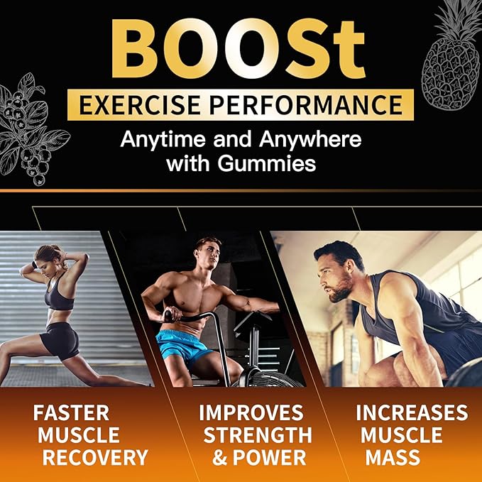 Creatine Monohydrate Gummies for Men & Women-5g of Creatine Monohydrate per Serving - Sugar Free,Vegan,Blueberry Pineapple Flavor, 120 Count