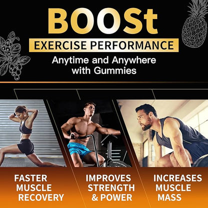 Creatine Monohydrate Gummies for Men & Women-5g of Creatine Monohydrate per Serving - Sugar Free,Vegan,Blueberry Pineapple Flavor, 120 Count