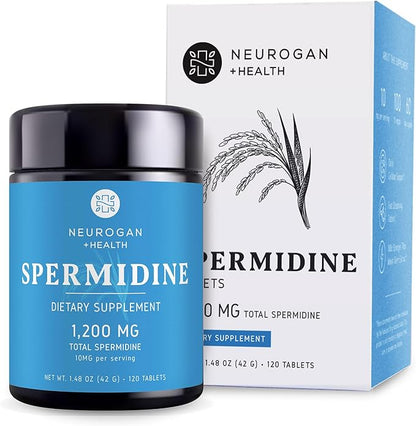 Neurogan Spermidine Supplement - 1200mg - 99% Pure 100x More Potent Than Rice & Wheat Germ Extract - for Cellular Health, Anti-Aging & Energy* - Made in USA - 10MG Per Serving - 120 Servings