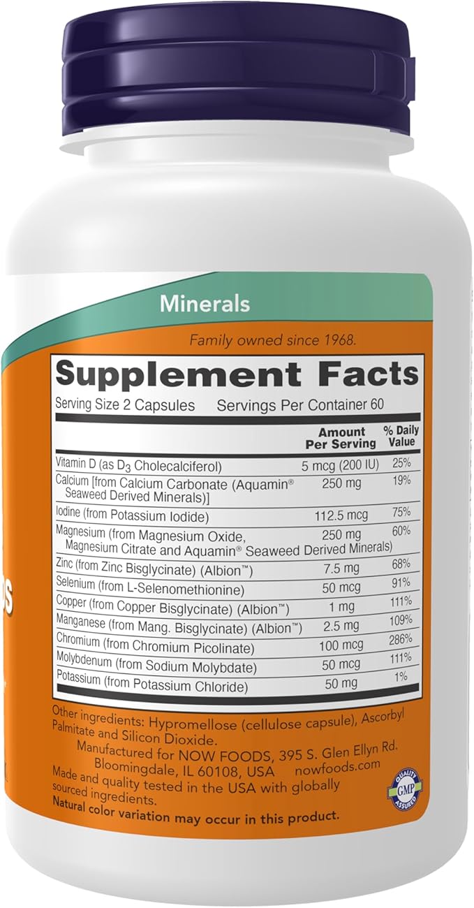 NOW Supplements, Full Spectrum Mineral Caps, Multi Mineral Formula, 120 Count (Pack of 1)