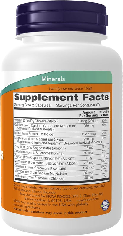 NOW Supplements, Full Spectrum Mineral Caps, Multi Mineral Formula, 120 Count (Pack of 1)