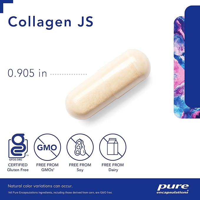 Pure Encapsulations Collagen JS - Skin & Joint Health* - 1,000 mg Hydrolyzed Biocell Collagen - Gluten Free & Non-GMO - 120 Capsules
