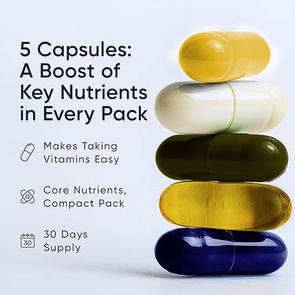 Planet 3 Vitamin Packs, Daily Vitamins for Immune, Energy, Heart & Vision Support | Multivitamins, Vitamin D, Probiotics, Omega 3, Methyl B12 | Core Supplements for Women and Men | 30 Daily Packs