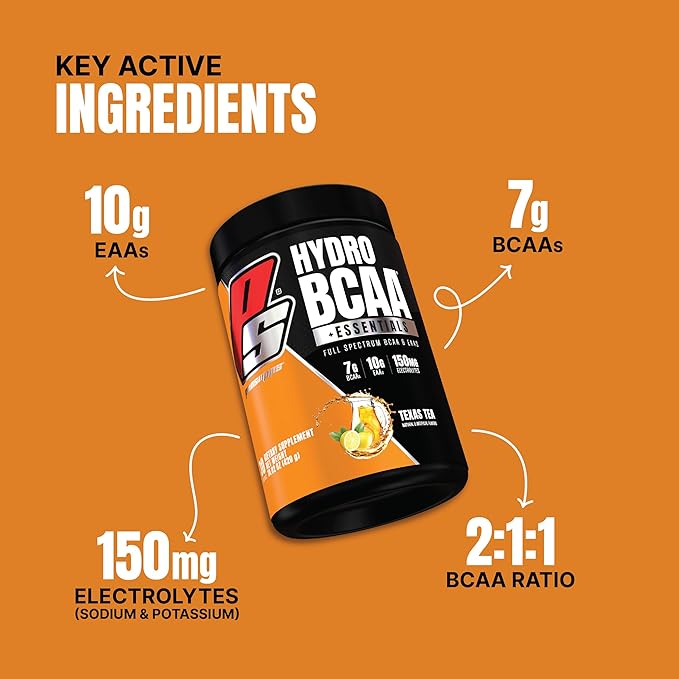 ProSupps HydroBCAA BCAA/EAA Full Spectrum Matrix, 7g BCAAs, 3g EAAs, 0g Sugar, 0g Carbs, 30 Servings, (Texas Tea Flavor)
