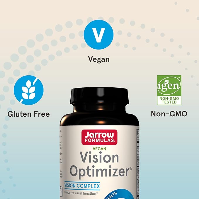 Jarrow Formulas® Vision Optimizer, Dietary Supplement, Vision Complex, Supports Visual Function, 90 Capsules, Up to a 30 Day Supply