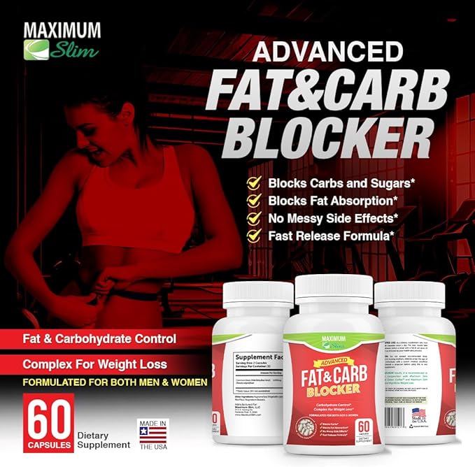 Maximum Slim Fat & Carb Blocker Pure Kidney Bean Extract for Weight Loss and Appetite Suppressant,