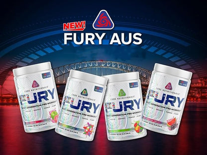 Core Nutritionals Fury Platinum Pre Workout Intensifier with 375mg Caffeine, 5G Creatine Monohydrate, 6G L-Citruline for Maximum Pump, Power, Focus and Energy, 20 Servings (Watermelon Grape)