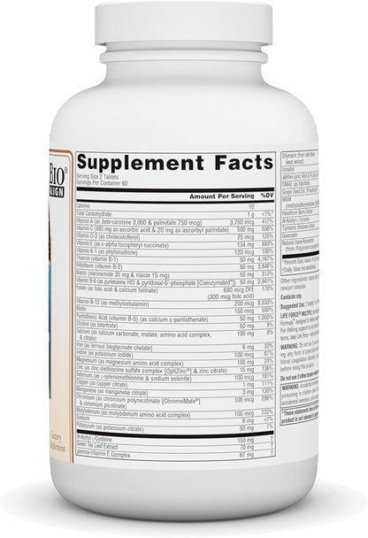 Source Naturals Life Force Multiple Daily Multivitamin High Potency Essential Vitamins, Minerals, Antioxidants & Nutrients - Energy & Immune Boost - 120 Tablets