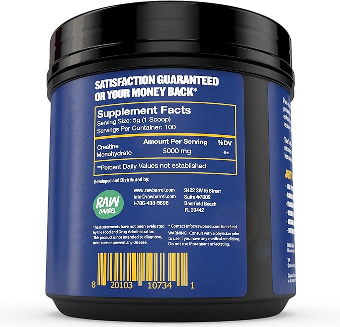 “No Bull” Creatine Powder, Bulk Supplements Creatine Monohydrate for Faster Recovery, Increased Muscle Volume, Strength & Power, Micronized Creatine for Men & Creatine for Women, 500g