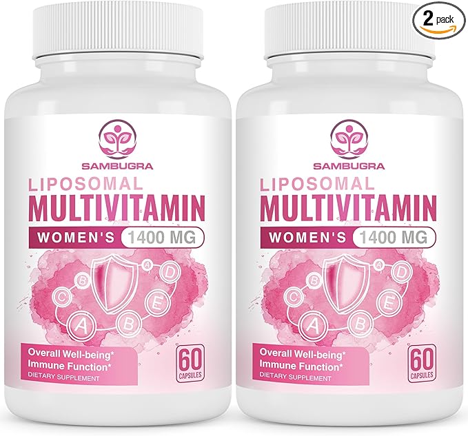 Liposomal Multivitamin for Women 1400MG - Womens Daily Multi Vitamins Supplements with Iron, Vitamin A, C, D, E and B Complex for Immune Health, Hair & Skin Support for Women 18+，120 Vegan Capsules