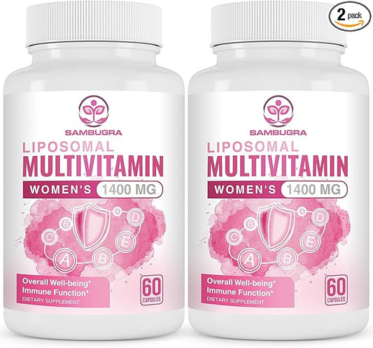 Liposomal Multivitamin for Women 1400MG - Womens Daily Multi Vitamins Supplements with Iron, Vitamin A, C, D, E and B Complex for Immune Health, Hair & Skin Support for Women 18+，120 Vegan Capsules