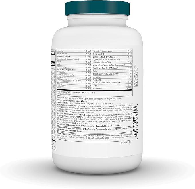 Source Naturals Women's Life Force Multiple, Daily Multivitamin & Immune Health, Rejuvenating Energy* Supplement - 180 Tablets