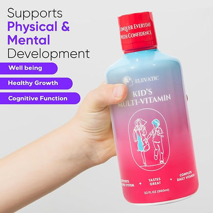 Kids multivitamin | 32 Fl.oz (960ml) | Children’s Favourite Liquid multivitamin Formula | Ensuring Daily Essential Nutrition for Kids | Free from Allergens, Artificial Colors & Flavors