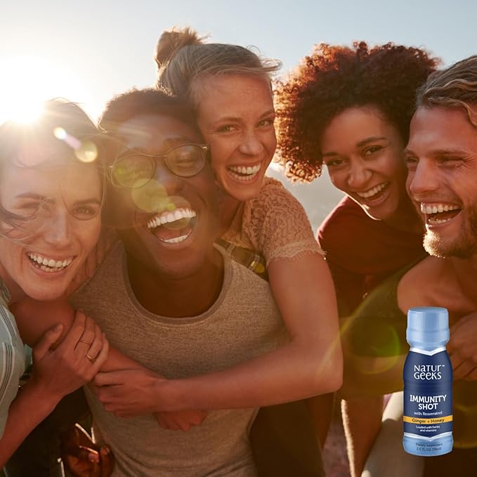 Immunity Support Shots with Organic Ginger + Honey | Vitamins C, D, B6, B12 and Zinc | Liquid Immune Defense Infused with Natural Resveratrol and Spermidine | 6 Pack (2.5 Fl oz)
