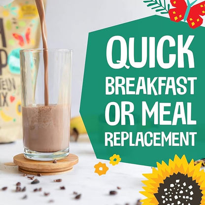 EarthChimp Organic Vegan Protein Powder - with Probiotics - Non GMO, Dairy Free, Non Whey, Plant Based Protein Powder for Women and Men, Gluten Free - 26 Servings 32 Oz (Vanilla)