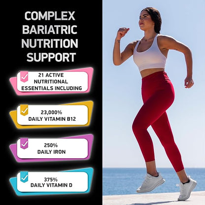 Bariatric Multivitamin with Iron For Women & Men - Post Gastric Bypass Vitamins and Gastric Sleeve Bariatric Iron Vitamin Multivitamins -Non-GMO, Gluten-Free -One a Day, 30 Bariatric Vitamins Capsules