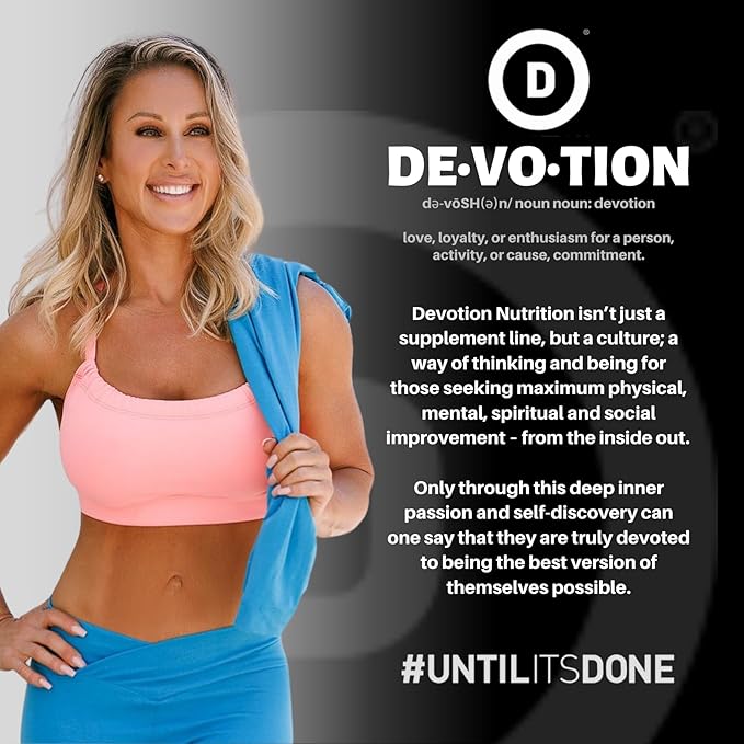 Devotion Nutrition Protein Powder Blend | Gluten Free, Keto Friendly, No Added Sugars | 1g MCT | 20g Whey & Micellar Protein | 2lb Tub (Mocha Java Chip)