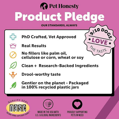 Pet Honesty Multivitamin Puppy Treats - Essential Dog Supplements & Vitamins for Learning and Cognitive Development- Probiotics, Omega Fish Oil for Health & Heart, Immune Health - Dog Health Supplies