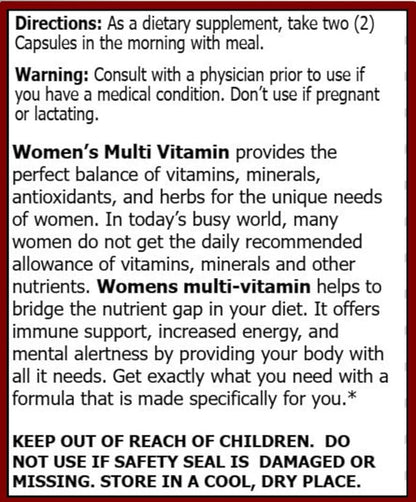 MiracleMulti Multivitamin for Women - Female Support Formula, Immune Support, Minerals, Biotin, Antioxidants & Superfoods Blend – 60 Capsules