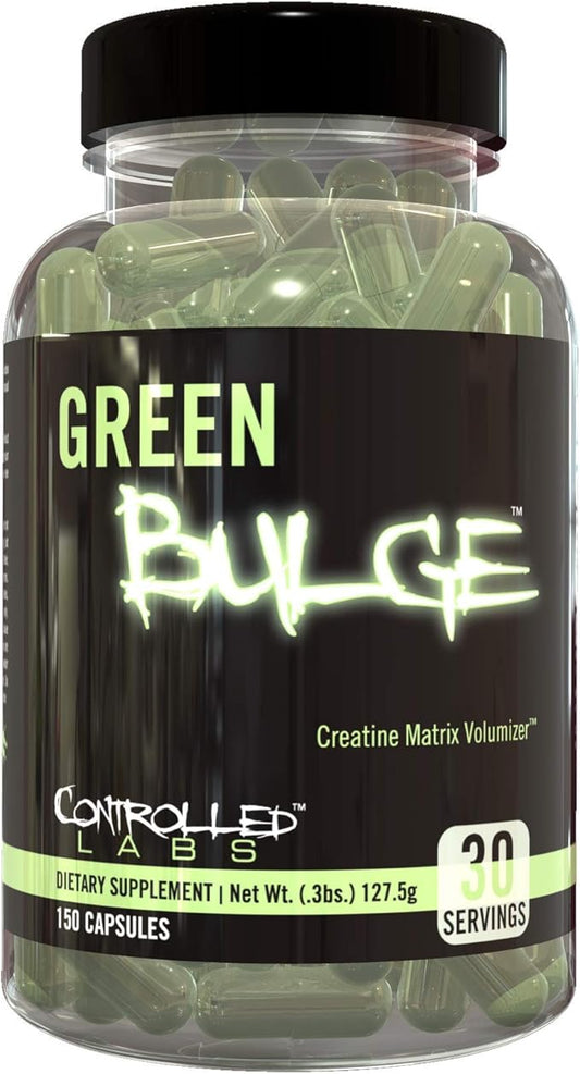 CONTROLLED LABS Green Bulge Supplement, 30 Serv Advanced Creatine Matrix Volumizer, Improve Strength, Stamina, Performance, & Muscle Recovery, Caffeine & Stimulant Free