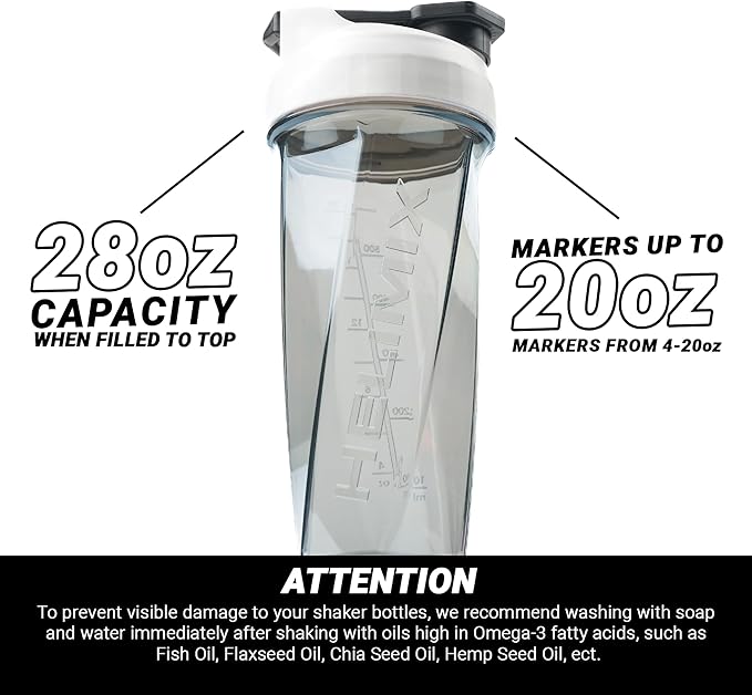 HELIMIX 2.0 Vortex Blender Shaker Bottle Holds upto 28oz | No Blending Ball or Whisk | USA Made | Portable Pre Workout Whey Protein Drink Shaker Cup | Mixes Cocktails Smoothies Shakes | Top Rack Safe