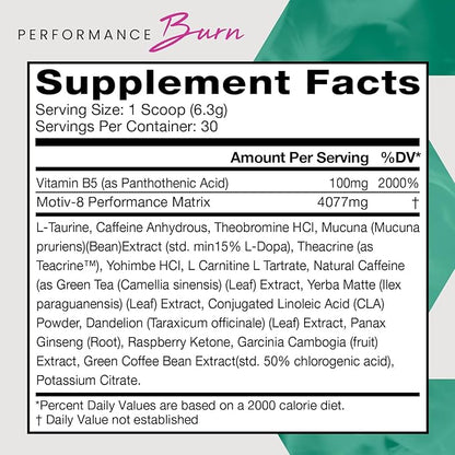 Motiv-8 Pre-Workout Performance, Sugar Free Pre-Workout, Boost Energy and Focus, Improve Workouts, Enhances Mood (30 Servings, Cherry Lemonade)