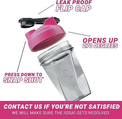 HELIMIX 1.5 Vortex Blender Shaker Bottle Holds Upto 20oz | No Blending Ball or Whisk | USA Made | Portable Pre Workout Whey Protein Drink Shaker Cup | Mixes Cocktails Smoothies Shakes | Top Rack Safe