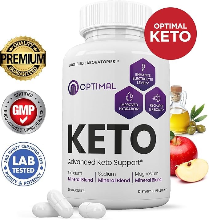 (3 Pack) Optimal Keto Pills 1275MG New & Improved Formula Contains Apple Cider Vinegar Extra Virgin Olive Oil Powder Green Tea Leaf 180 Capsules