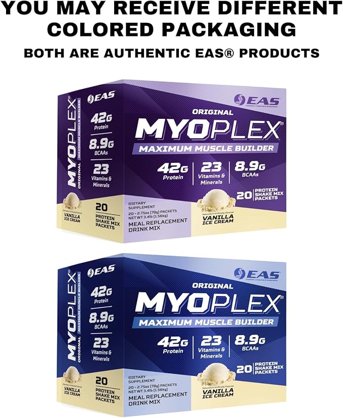 Experimental & Applied Sciences Original Myoplex Maximum Muscle Builder | Meal Replacement Protein Drink Mix | Quality Protein Blend | 42g Protein | 20 Individual Packets (Cinnamon Cereal Crunch)