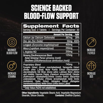 ERECTIFY MAX Pills for Men Fast Acting Erection Support | #1 New Ultra Dosed Male Enhancement to Maximize Blood Flow, Thickness & Boost Libido | Horny Goat Weed + 18 Ingredients - 60 Pills