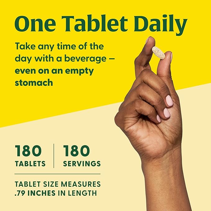 MegaFood One Daily Multivitamin - Multivitamin for Women and Men - with Real Food - Immune Support Supplement - Vitamin C & Vitamin B - Bone Health - Energy Metabolism - Vegetarian, Non-GMO - 180 Tabs