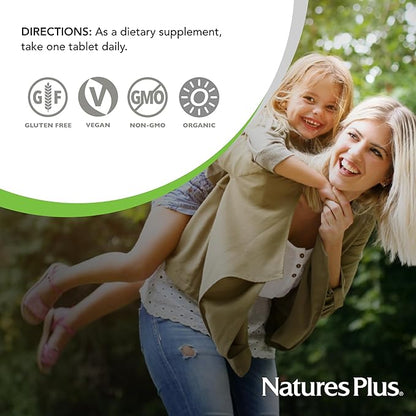 Natures Plus Source of Life Garden Certified Organic Women’s Once Daily Multivitamin - 30 Vegan Tablets - Pure, Natural Whole Food Ingredients - Energy Boost - Vegetarian, Gluten-Free - 30 Servings