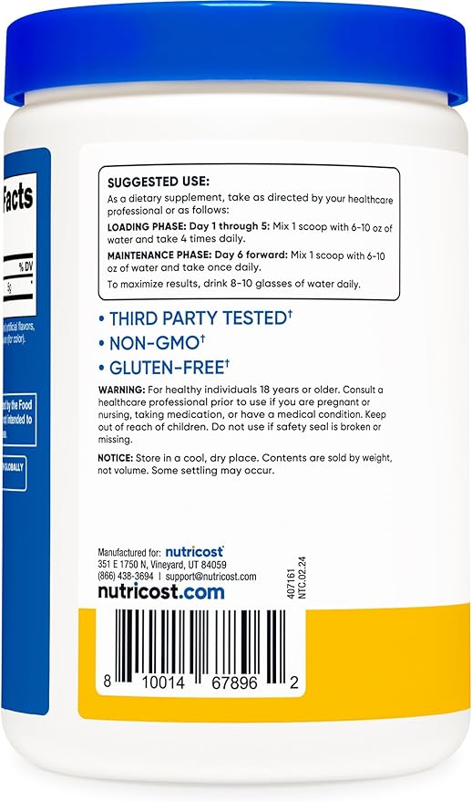 Nutricost Creatine Monohydrate Powder (Pineapple Mango, 500 Gram) - Micronized Creatine Supplement - Vegan, Non-GMO, Gluten Free
