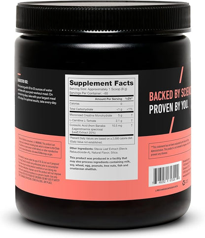 LEGION Recharge Post Workout Supplement - All Natural Muscle Builder & Recovery Drink with Micronized Creatine Monohydrate Naturally Sweetened & Flavored (Unflavored, 60 Servings, Pack of 1)
