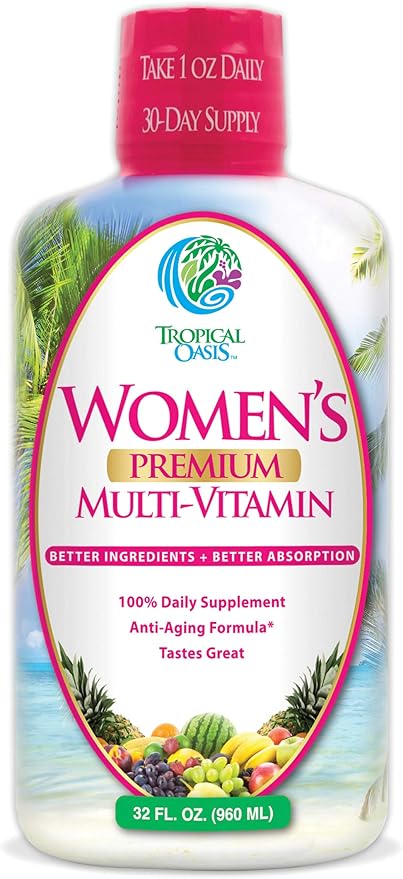 Premium Liquid Multivitamin for Women | Sugar Free Women’s Multivitamin | 100+ Vitamins, Minerals & Herbs Promote Anti-Aging, Heart, Brain & Bone Health |98% Absorption Rate | Non-GMO | 32 Serv