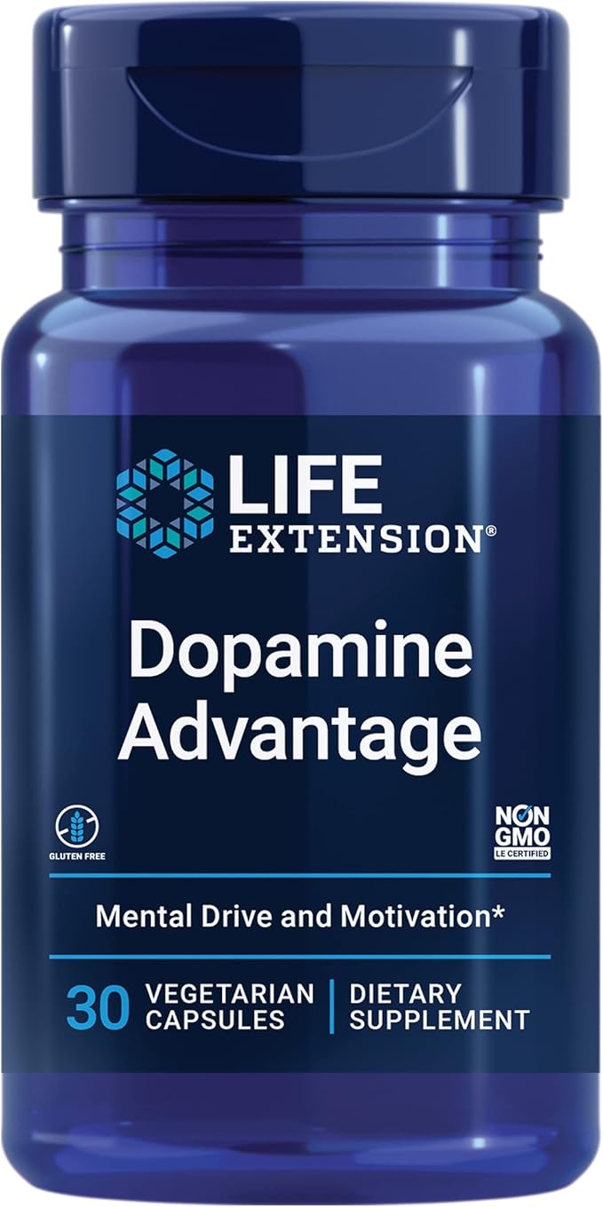 Life Extension Dopamine Advantage - Phellodendron Bark Supplement with Vitamin B12 - for Youthful Dopamine Levels and Brain Health - Gluten-Free, Non-GMO, Vegetarian - 30 Capsules