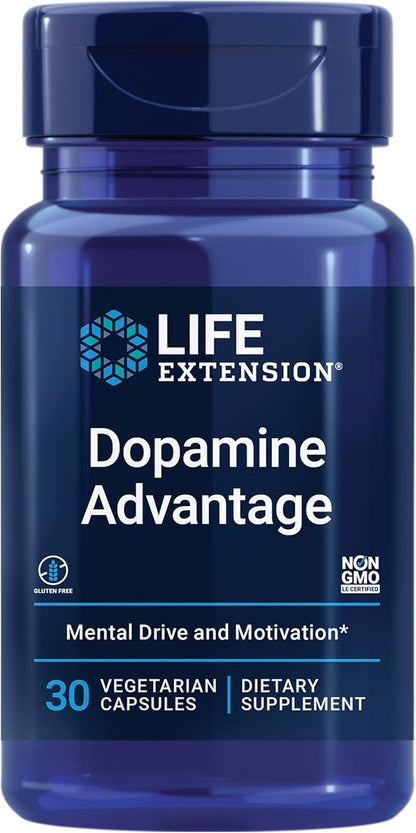 Life Extension Dopamine Advantage - Phellodendron Bark Supplement with Vitamin B12 - for Youthful Dopamine Levels and Brain Health - Gluten-Free, Non-GMO, Vegetarian - 30 Capsules