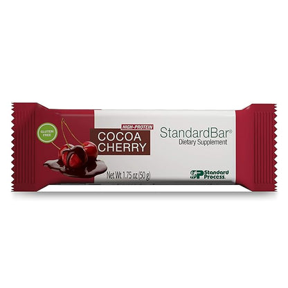 Standard Process StandardBar - Gluten-Free Protein Bar with Whole Food Formula of Calcium, Potassium, and More - Vegetarian - 18 Bar Pack - Cocoa Cherry