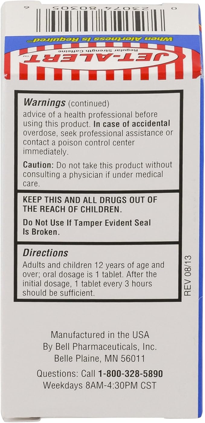 Jet-Alert 100 MG Each Caffeine Tab 120 Count - Pack of 3