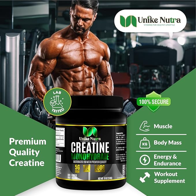 Creatine Monohydrate Powder |Pure Micronized Creatine for Enhanced Muscle Mass Athletic Performance and Muscle Recovery | Halal Kosher Vego Keto Friendly Creatine – Unflavored